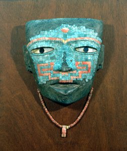 Antropomorfik Maske (taş, turkuaz, obsidyen ve kabuk) (157743)